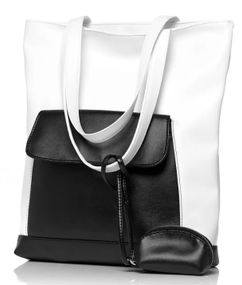 Шопер жіночий Sambag Shopper білий з чорним 41 х 30 х 10 см (93251008)