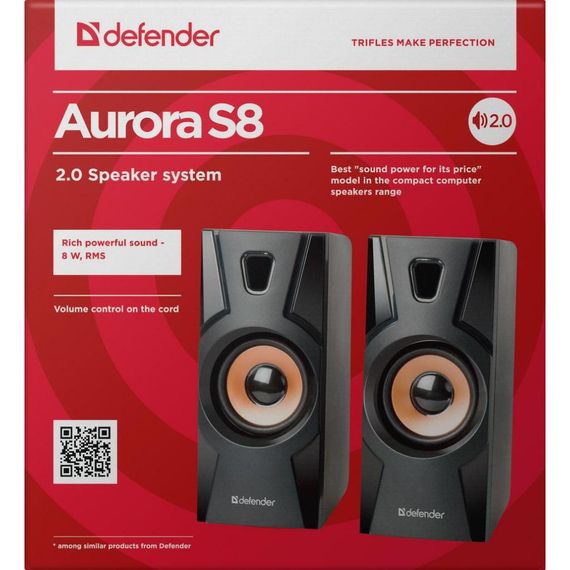 Акустика Defender Aurora S8 Black 2.0, 8 W, USB (65408) | Зображення 1