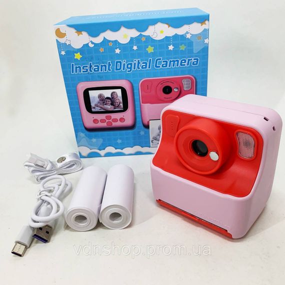 Фотоаппарат для детей с термопринтером, Принтер для детского творчества, Фотовидеокамера детская FG-75 | Зображення 1