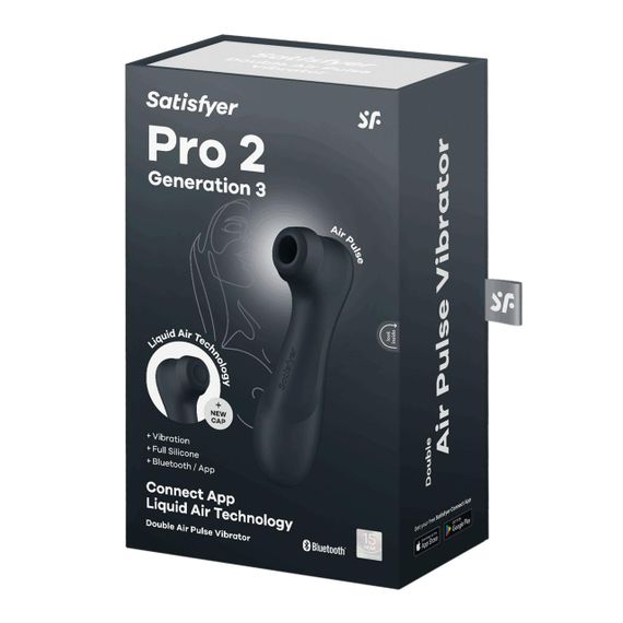 Вакуумный клиторальный стимулятор Satisfyer Pro 2 Generation 3 with Liquid Air Connect App Dark Grey | Зображення 5