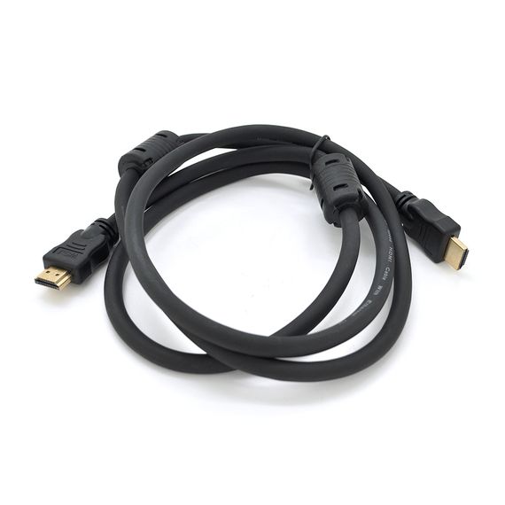 Кабель Ritar PL-HD348 HDMI-HDMI Ultra HD 4K,1080P, 2.0m, v1,4, OD-7.3mm, з фільтром, круглий Black, конектор Gold, Пакет, Q120