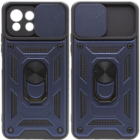 Ударостійкий чохол Camshield Serge Ring для Xiaomi Mi 11 Lite TPU+PC, Шторка на камеру, Синій