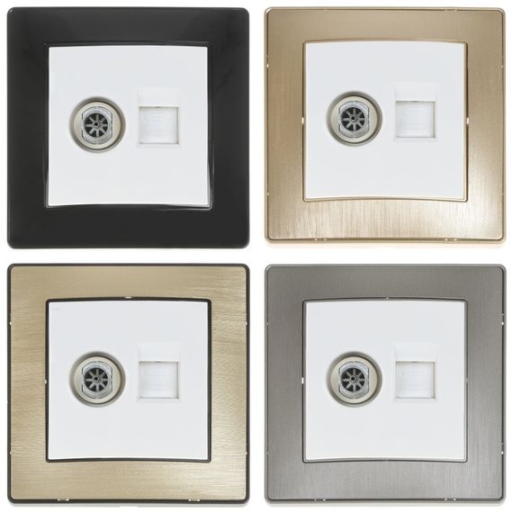 Розетка белая RB-1TV+1TF | Зображення 5