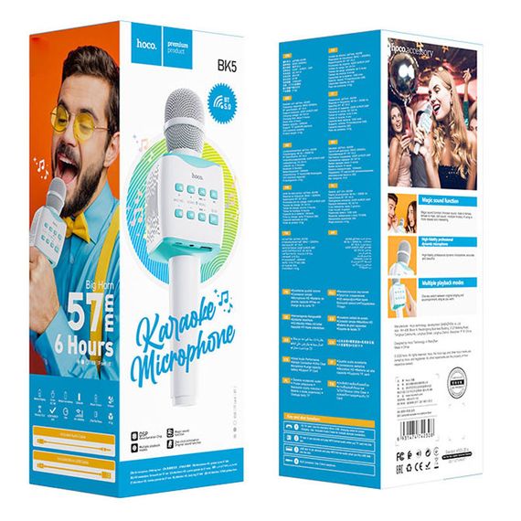 Караоке Микрофон-колонка Hoco BK5 Голубой | Зображення 5