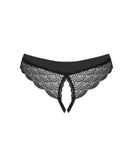 Трусики с открытым доступом Obsessive Chemeris кружевные, черные, XS/S Sex Aura | Зображення 4