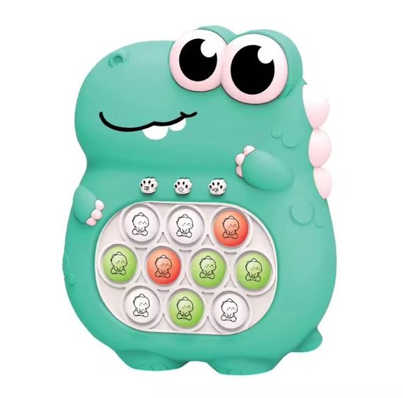 Дитяча Розвиваюча Інтерактивна Іграшка Антистрес Електронний Pop It Pro 5 Режимів + Підсвічування Поп Іт Динозавр Зелений