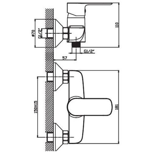 Змішувач для душа Haiba ASIO 003 (HB0864) | Зображення 1