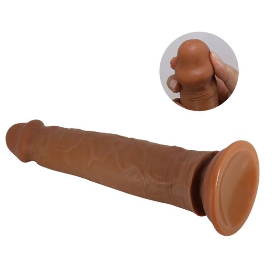 Фалоімітатор на присосці, з ефектом ковзної шкіри LyBaile - Sharife Sliding Skin 10”, BW-008118LP-1 Sex Aura | Зображення 6