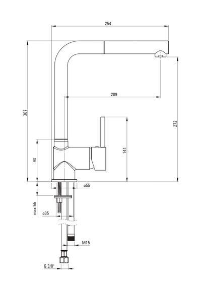 Змішувач для кухні Deante Aster BCA_N73M | Зображення 1
