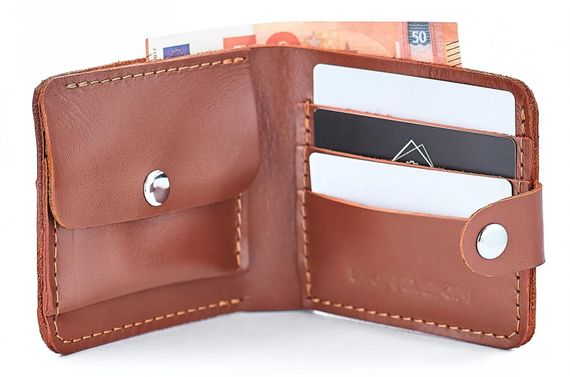 Шкіряний біфолд Skin and Skin 11.5х9.5 см Коньячний (SW01CO) | Зображення 1