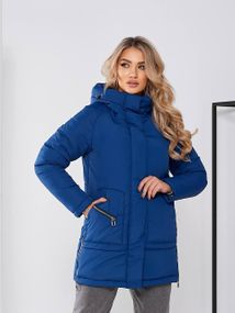 Жіноча зимова куртка з капюшоном, арт. 509, синій електрик