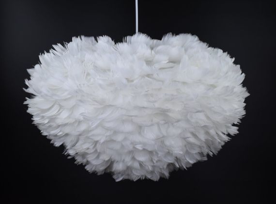 Люстра підвісна з пір'ям на 3 лампочки 26705 Білий 40-120х60х60 см. | Зображення 3