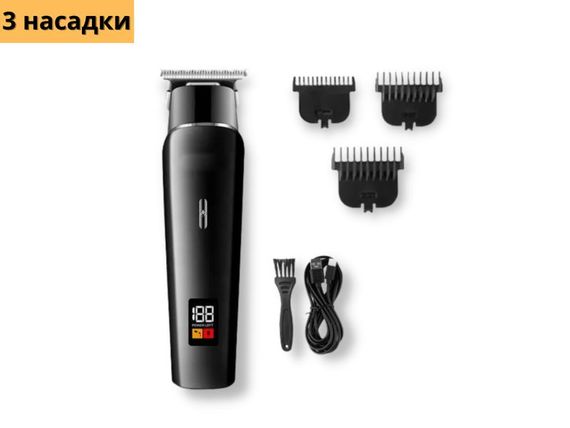 Професійна акумуляторна машинка для стрижки волосся тример з насадками  XRPO GM-1113 чорна (40958-KM-1113)