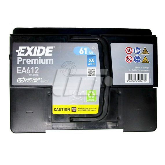 Акумулятор Exide Premium 61ah 600А | Зображення 1