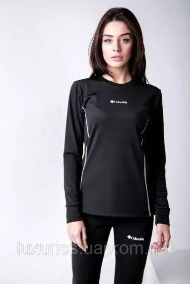 Термобілизна жіноча Columbia зимова чорна термобілизна Коламбія на флісі жіночий комплект термобія колоумбія + рукавички L | Зображення 1