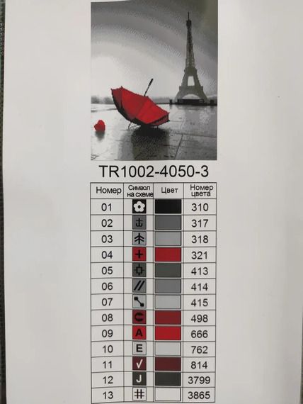 Алмазна мозаїка Парасолька та романтичний Париж 40х50 см ColorArt SP1002-1 | Зображення 3