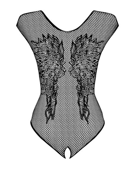 (SALE) Бодистокинг из крупной сетки с кружевом Obsessive B112 teddy XL/XXL, черный, с доступом sexstyle | Зображення 4