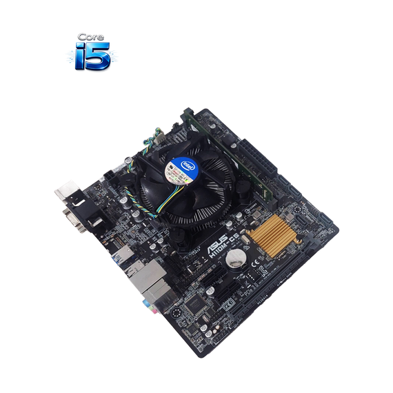 Комплект: материнская плата Asus H110M-CS / Intel Core i5-7400 (4 ядра по 3.0 - 3.5 GHz) / Intel HD Graphics 630 / Socket LGA1151 / Кулер BOX б/в