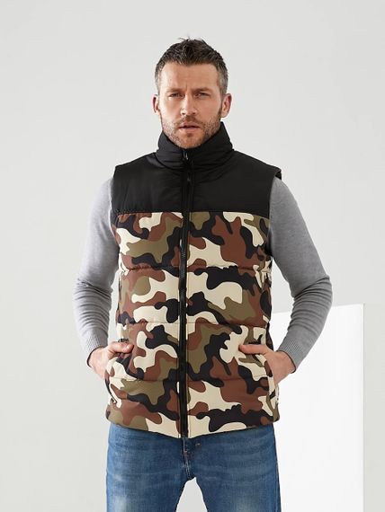 Мужской спортивный костюм на флисе теплый BS1591 цвет черный + хаки, размер L | Зображення 3