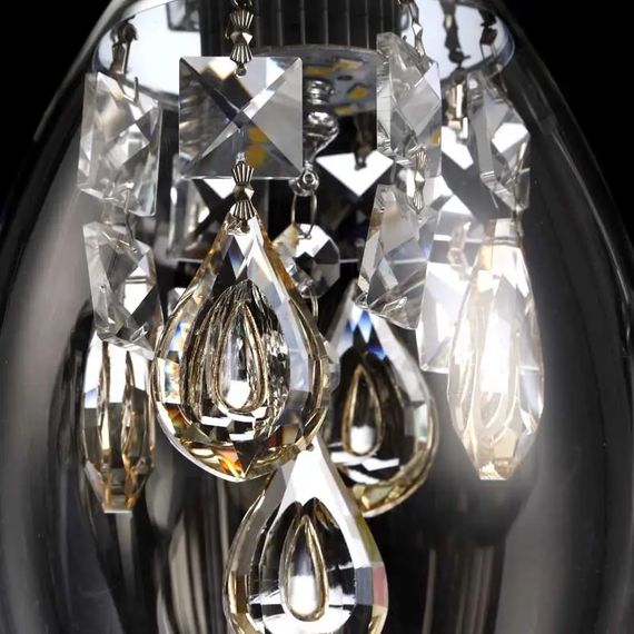 Люстра світлодіодна підвісна LED світильник для квартири на стелю лед 26997 Хром 30-150х13х13 см. | Зображення 4