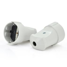 Штепсельний роз'єм з заземленням 16A 250V A102, White, Q15