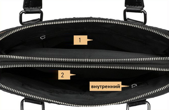 Сумка чоловіча шкіряна велика через плече чорна під рептилію (1528) | Зображення 6