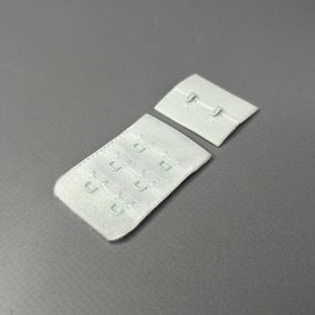 Застібка для бюстгальтера на 2 гачки, білий 3,5х5 см