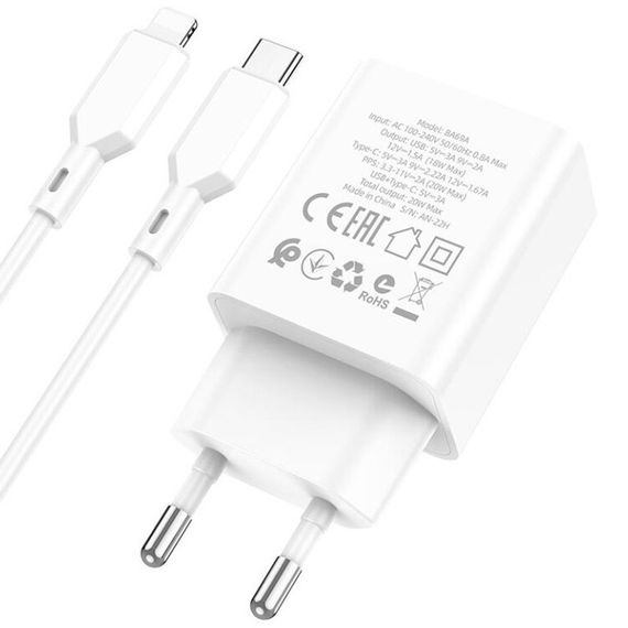 СЗУ Borofone BA69A Resource PD20W+QC3.0 (Type-C to Lighting) | Зображення 3