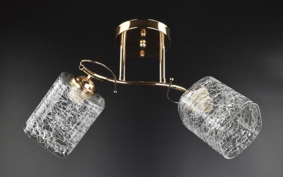 Люстра стельова на 2 лампочки 26070 Золото 25х21х47 см. | Зображення 1