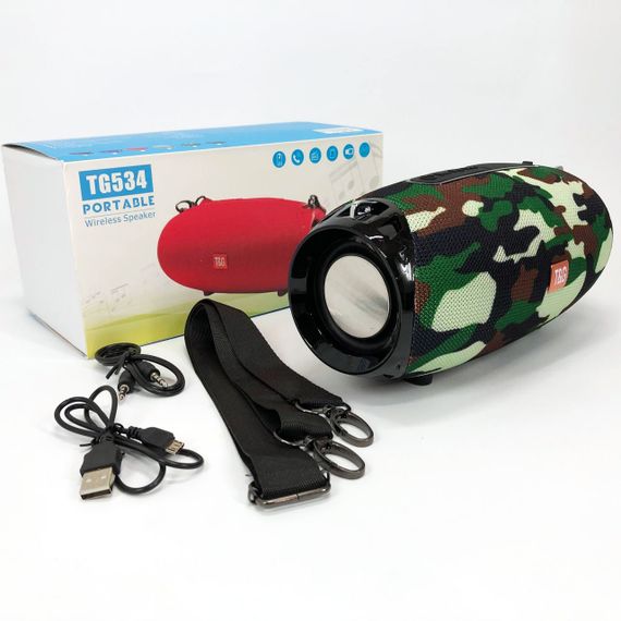Портативна Bluetooth колонка TG534 SD IPX5 з ремінцем, гучна блютуз колонка. Колір: камуфляж | Зображення 7