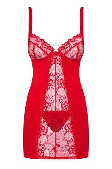 Пеньюар Obsessive Heartina та стрінги L/XL | Зображення 2