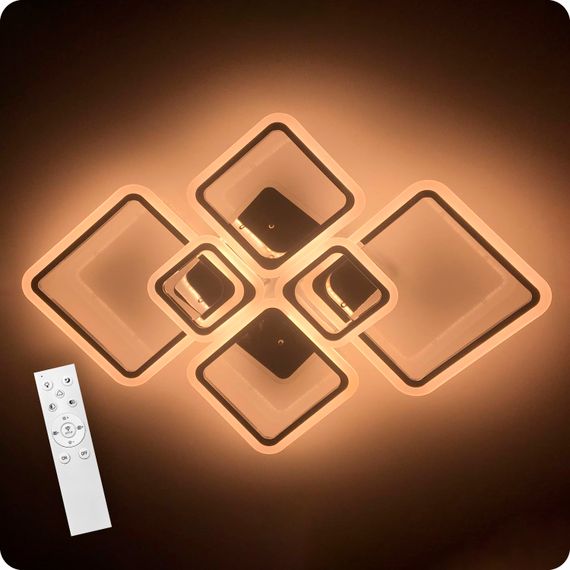 Люстра світлодіодна 517 Light 3color з пультом 150Вт Хром (01553) | Зображення 1