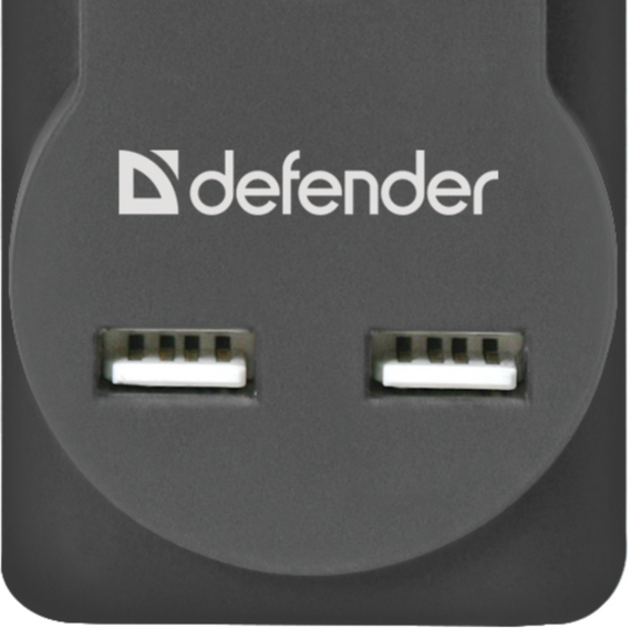 Мережевий фільтр Defender DFS 751 1,8 м, 5 розеток, 2xUSB, 2.1A (99751) | Зображення 2