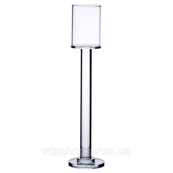 Підсвічник скляний на ніжці 8×36 см підсвічник келих декоративний прозорий HP-4-44M