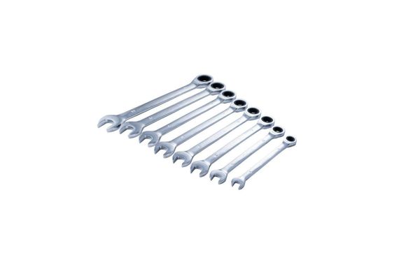 Набор ключей комбинированных с трещоткой в чехле CrV 8, 10, 12, 14, 15, 17, 19 (8шт) СИЛА | Зображення 1