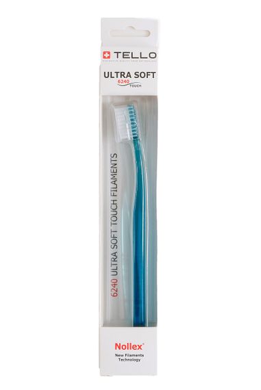 Зубна щітка Tello 6240 Ultra Soft White, d 0.10 mm, синя