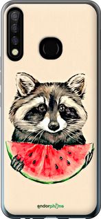 Чохол на Tecno Camon 12 CC7 Єнотик з кавуном "4605u-2432-2448"