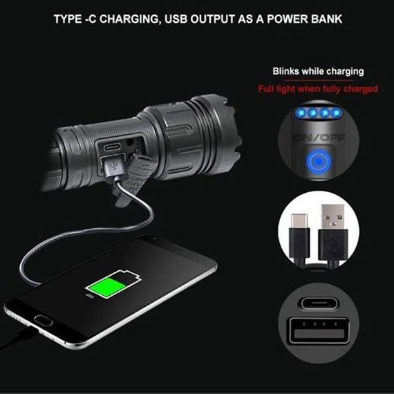 Ліхтар ручний WH01-L2-COB NY-639 power bank | Зображення 7