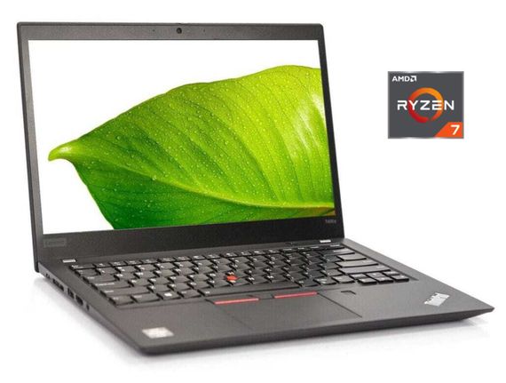 Ультрабук Б-класс Lenovo ThinkPad T495s / 14" (1920x1080) IPS / AMD Ryzen 7 PRO 3700U (4 (8) ядра по 2.3 - 4.0 GHz) / 16 GB DDR4 / 256 GB SSD M.2 / AMD Radeon Vega 10 Graphics / WebCam / Win 11 Pro б/у