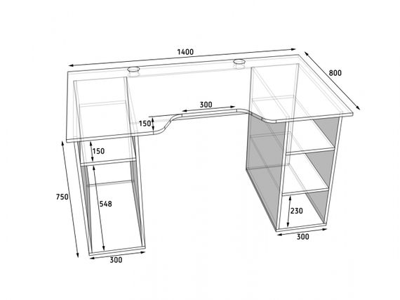 Стол компьютерный Comfy-Home Rasin RS-2 черный | Зображення 1
