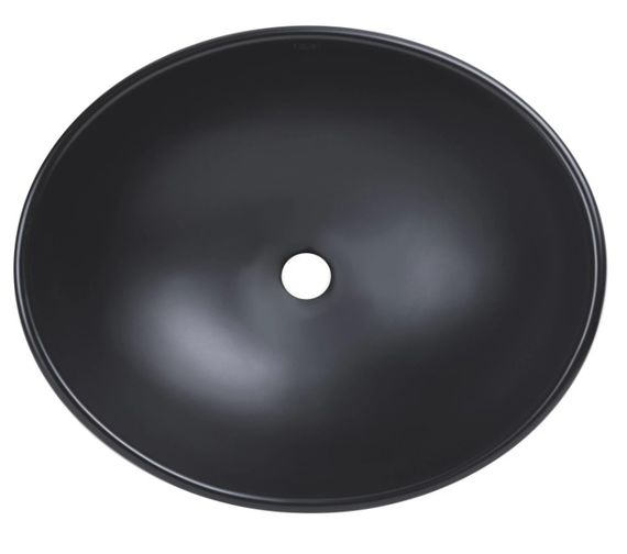 Раковина накладна Qtap Dove 415x340x140 мм, Matt Black, овальна, без донного клапана QT06116062AMB