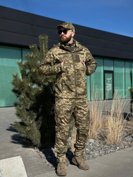 Військовий Комплект DE LUX Піксель TWILL 3 в 1 mm14 Убакс + Штани + Легка Куртка Military