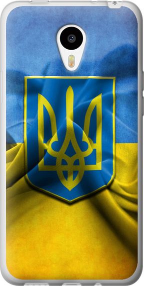 Чехол на Meizu M1/M1 mini Флаг и герб Украины 1 "375u-188-17620"