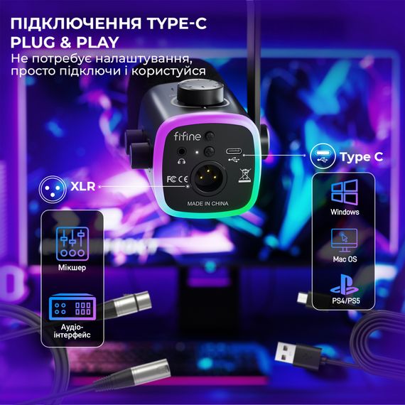 Мікрофон Fifine AM9 USB Black (AM9) | Зображення 8