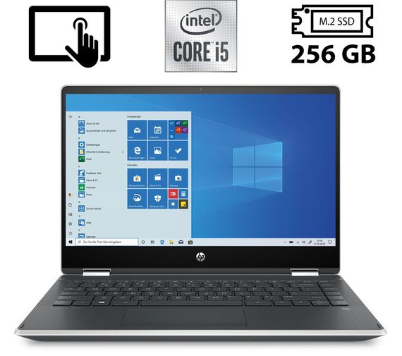 Ноутбук-трансформер Б-класс HP Pavilion x360 Convertible 14m-dh1 / 14" (1366x768) TN Touch / Intel Core i5-10210U (4 (8) ядра по 1.6 - 4.2 GHz) / 8 GB DDR4 / 256 GB SSD M.2 / Intel UHD Graphics / WebCam / HDMI б/у