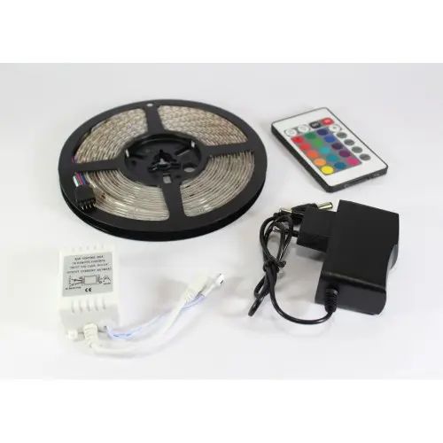 Комплект Світлодіодна стрічка багатобарвна 3528 RGB комплект 5м з пультом | Зображення 6