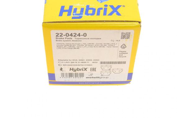Колодки гальмівні задні Toyota Corolla 01-08 Prius 00-09 Yaris Celica 99-05 22-0424-0 | Зображення 8