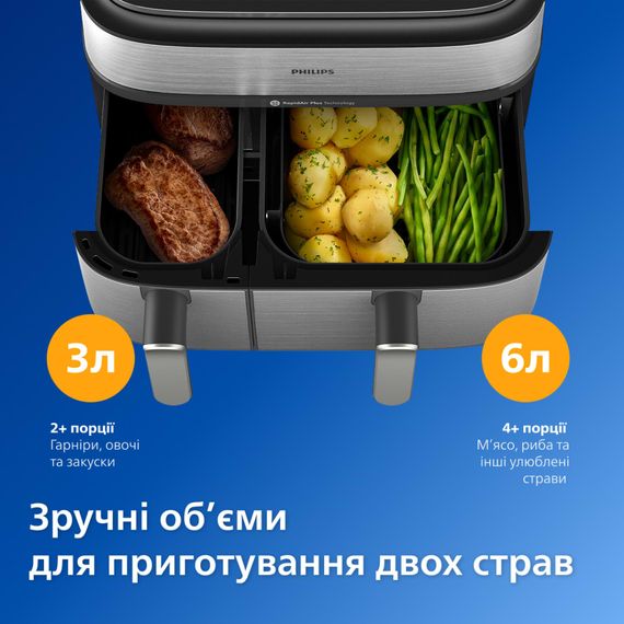 Мультипіч Philips Dual Basket Airfryer 5000 Series (NA555/00) | Зображення 1