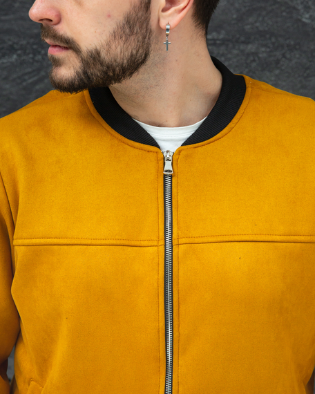 Бомбер замшевый бежевый S M | Зображення 8