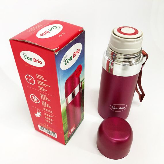 Термос Con Brio CB-381 Gold 0,35л, Термос для питьевой воды, Качественный термос для дома. Цвет: розовый | Зображення 6